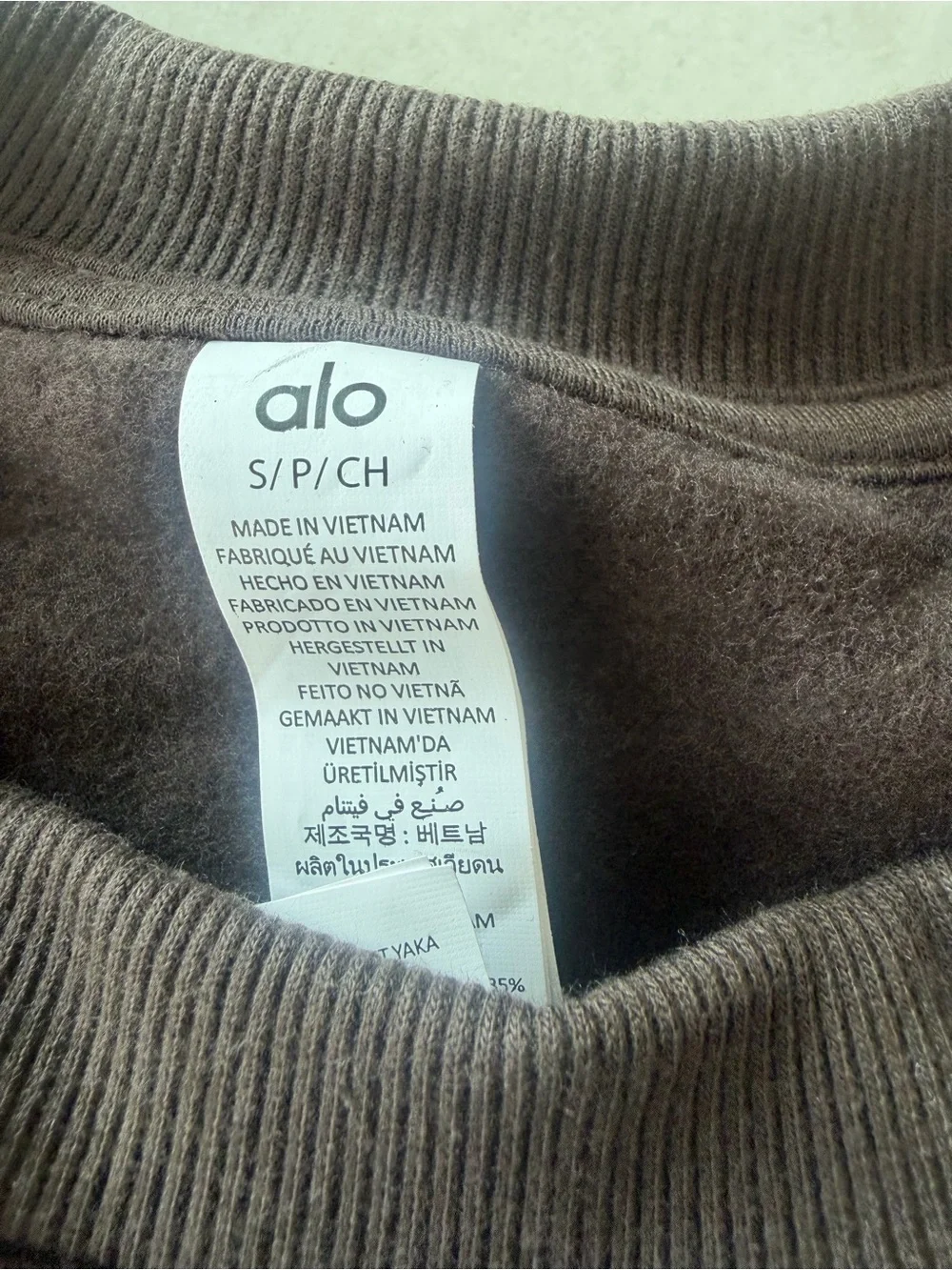 ALO Yoga Women's Crewneck Sweatshirt ESPRESSO! New! S